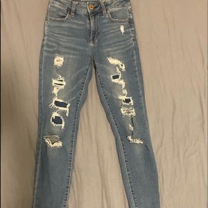 blue american eagle pants size 0